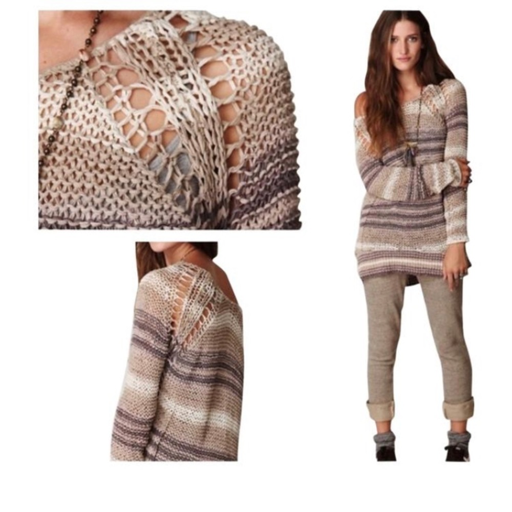 Free People open knit sweater M